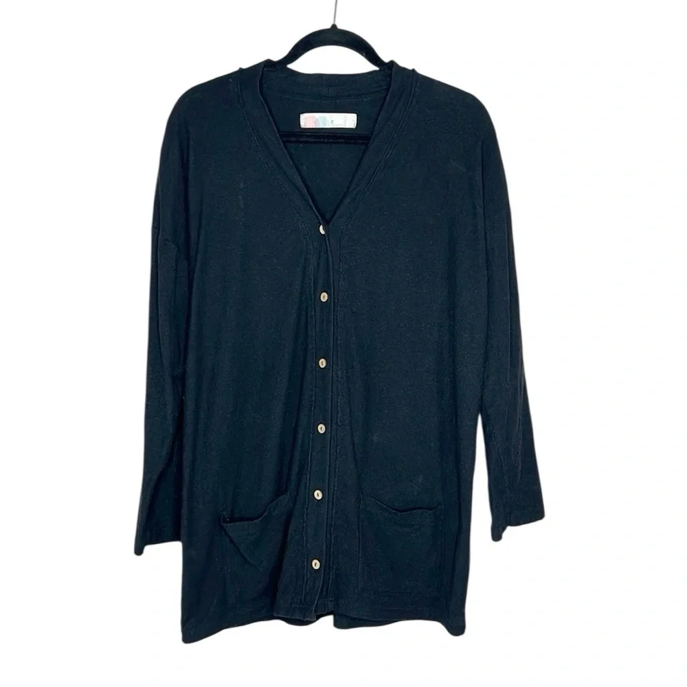 FREE PEOPLE Beach 100% Cotton Cardigan in Black size XS